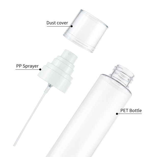批发80ml 100ml 150毫升塑料透明喷雾瓶可重新填充化妆品旅行精美的雾瓶瓶
